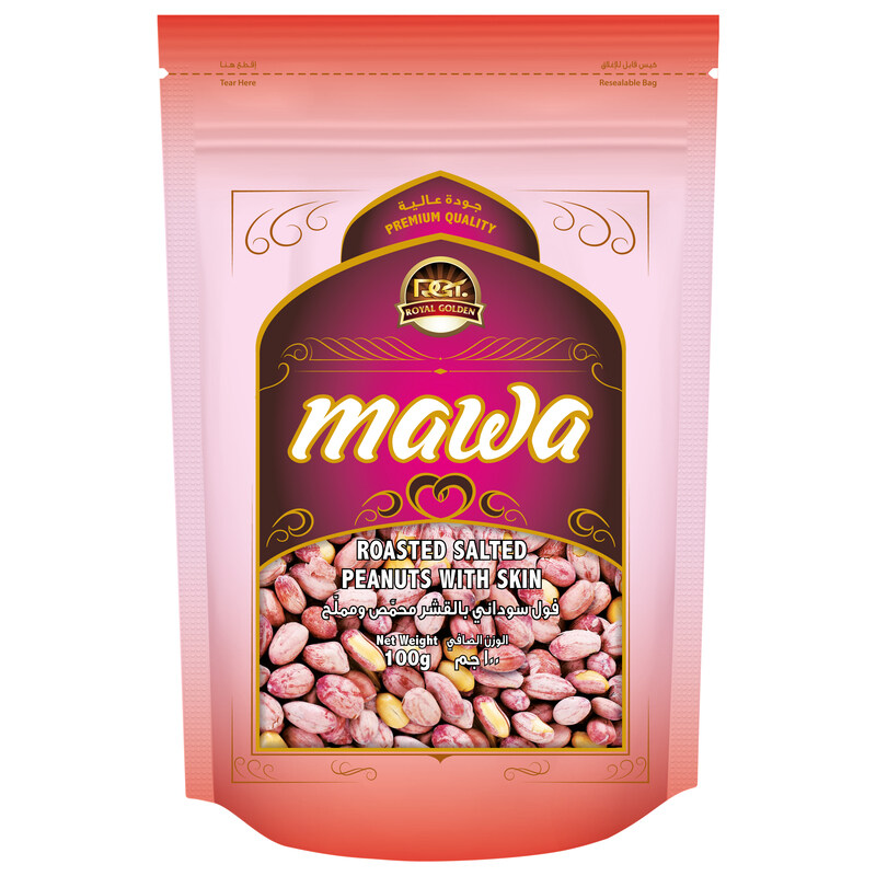 

MAWA Roasted Salted Peanuts with Skin 100g (Pink Pouch)