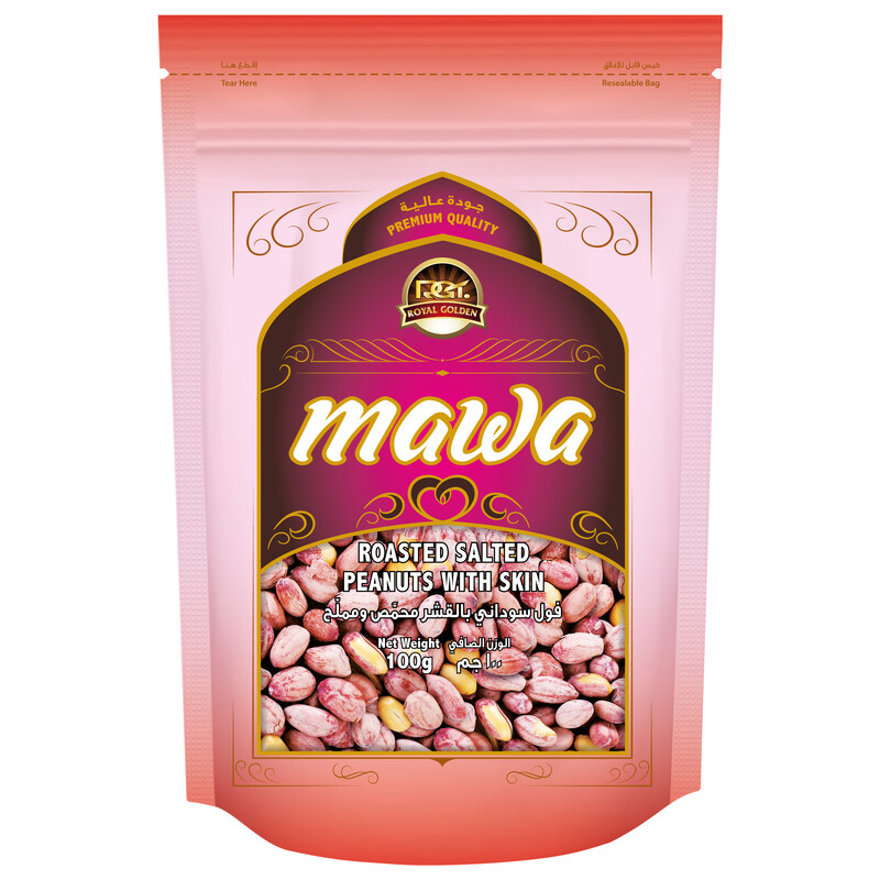 MAWA Roasted Salted Peanuts with Skin 100g (Pink Pouch)