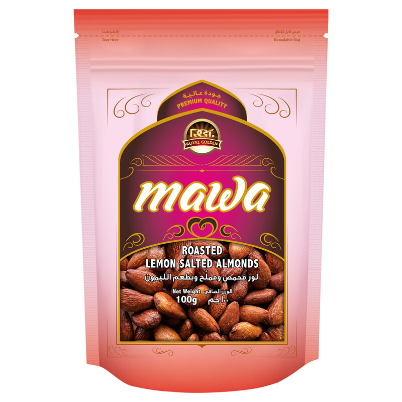 

MAWA Roasted Lemon Salted Almonds 100g (Pink Pouch)