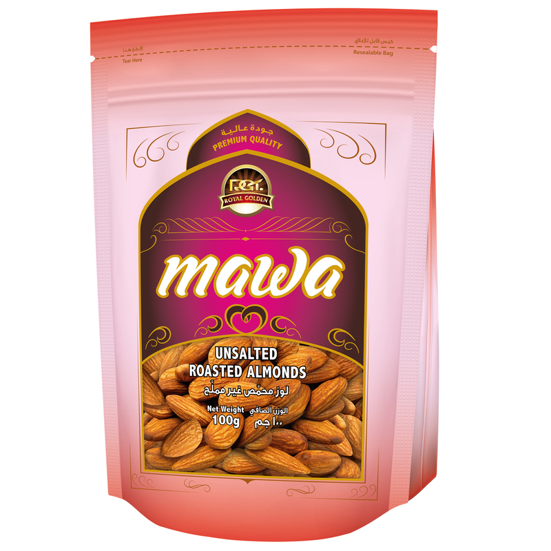 MAWA Unsalted Roasted Almonds 100g (Pink Pouch)