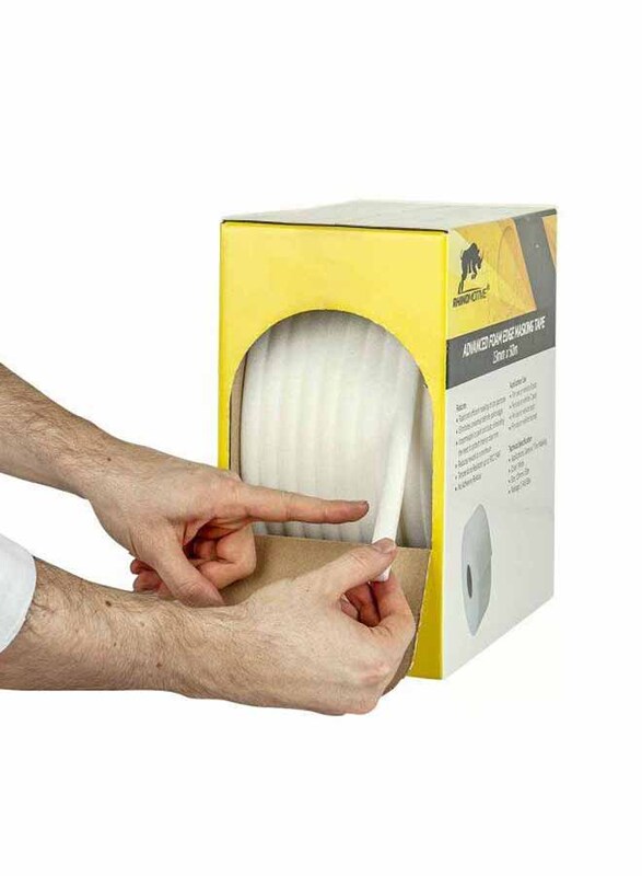 Rhinomotive Automotive Advanced Foam Edge Masking Tape, White, 13mm X 50 Meters