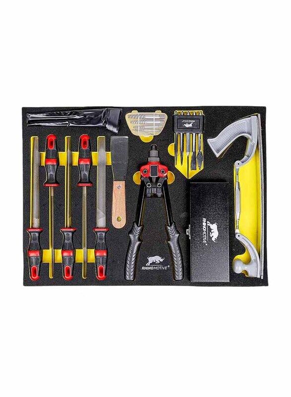 

Rhinomotive 44 Piece Multi Propose Hand tools File & Chisel Tool Set, R3127, Multicolour