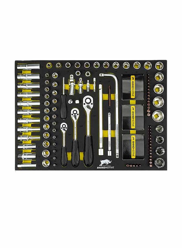 

Rhinomotive 131 Piece Automotive Socket Tool Set, R3125, Multicolour