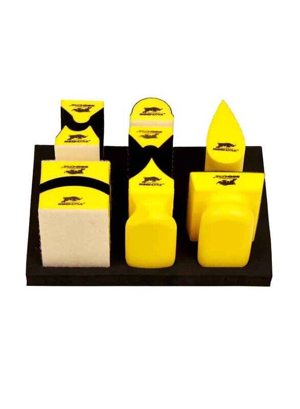 

Rhinomotive Automotive Hook & Loop Sanding Blocks Set, 9 Piece, Yellow/Black