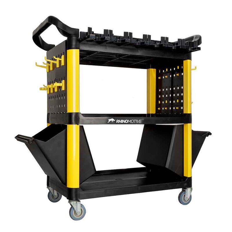 

RHINOMOTIVE - Tools Cart With Shelves and Bottles Organizer