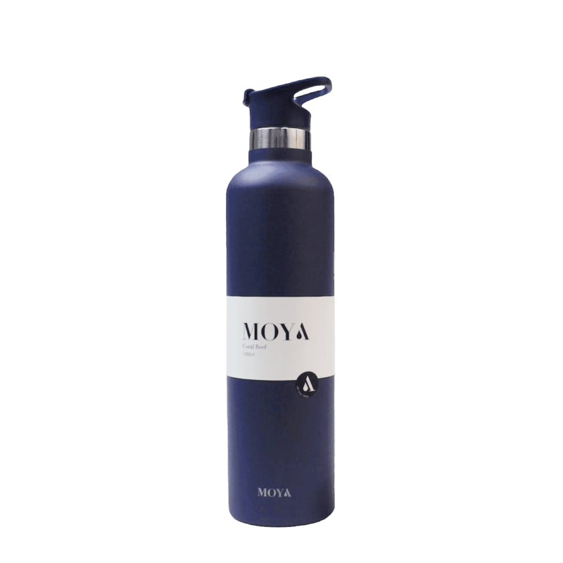 Moya "Coral Reef" 1L Insulated Sustainable Water Bottle Navy