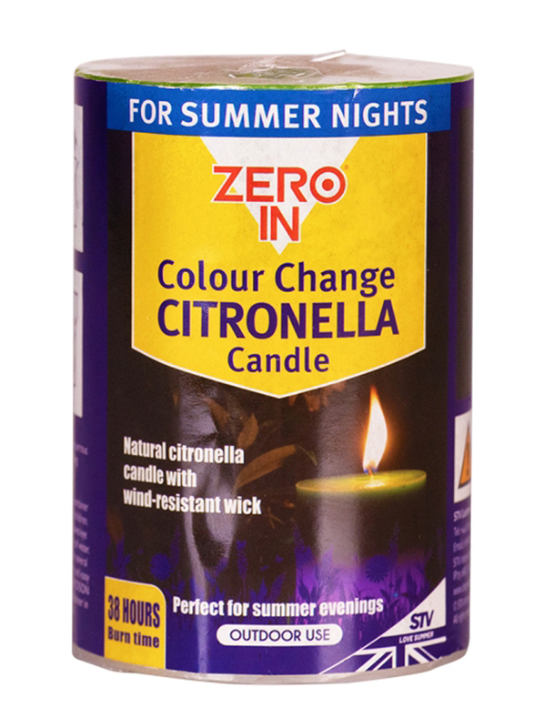 STV Medium Citronella Colour Change Pillar Candle, Multicolour