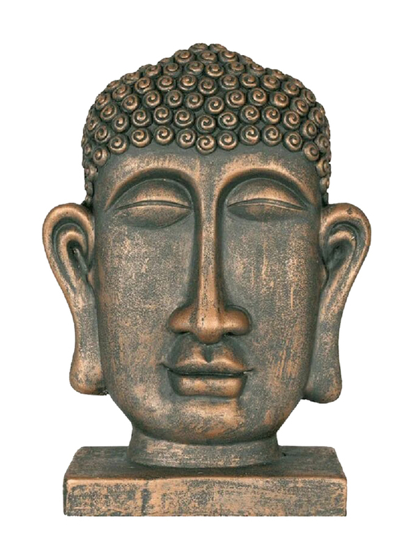 La Hacienda Male Buddha Head On Base, Small, Bronze