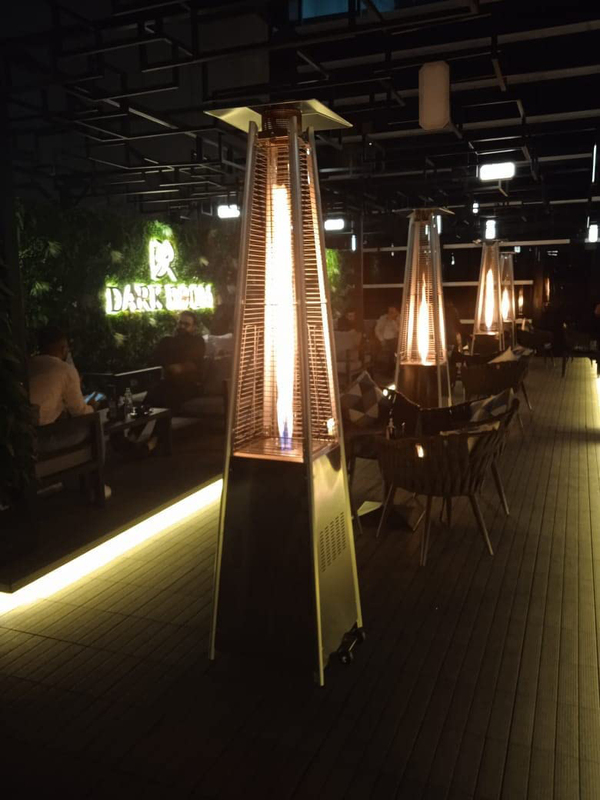 PureHeat Pyramid Style Gas Patio Heater in Stainless Steel, Silver