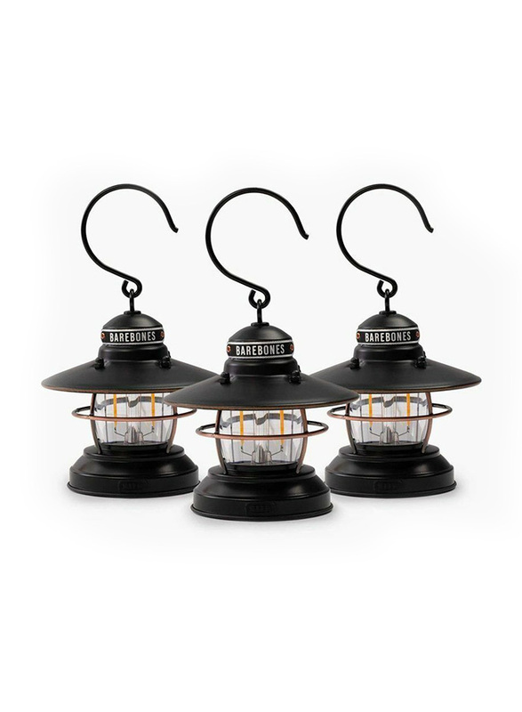 Barebones Edison Mini Lantern, 3 Pieces, Bronze