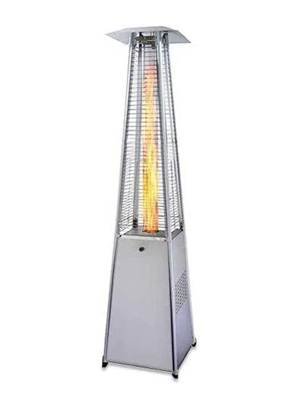 PureHeat Pyramid Style Gas Patio Heater in Stainless Steel, Silver