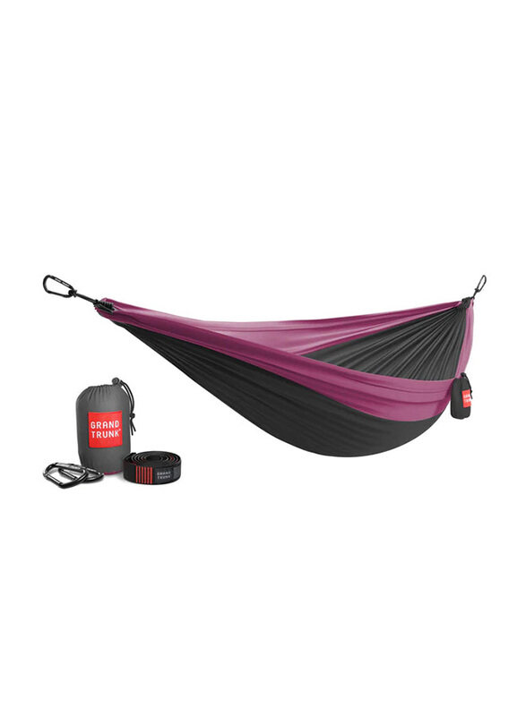 

Grand Trunk Double Deluxe Parachute Nylon Hammock with Straps, One Size, Charcoal/Magenta