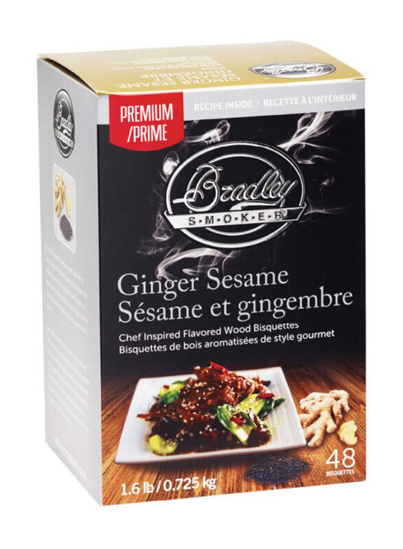 

Bradley Smoker Ginger Sesame Bisquettes, 48 Pieces, Beige