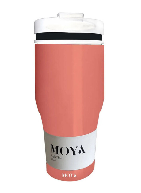 

Moya 380ml High Tide Travel Coffee Mug, Black/Coral