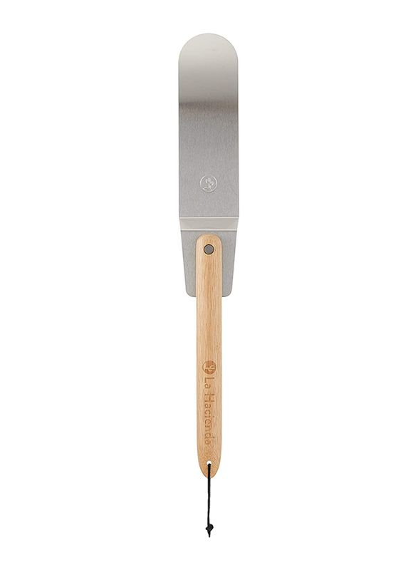 La Hacienda Steel Spatula, Silver/Brown