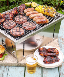 ProQ Flatdog Foldable Portable BBQ Grill, Stainless steel