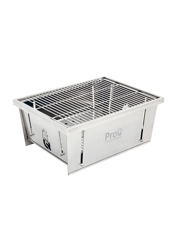 ProQ Flatdog Foldable Portable BBQ Grill, Stainless steel