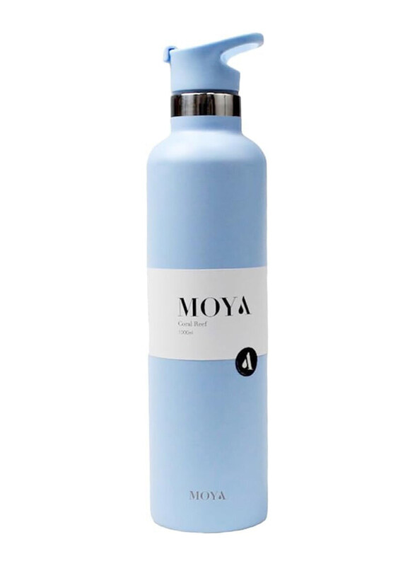 

Moya 1 Ltr "Coral Reef" Insulated Sustainable Water Bottle with Spout Lid, Powder Blue