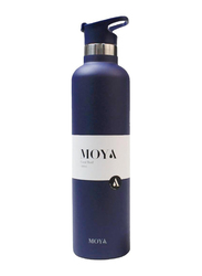 Moya 1 Ltr "Coral Reef" Insulated Sustainable Water Bottle with Spout Lid, Navy Blue