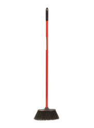 Red Gorilla Poly Yard Broom Head with Handle, 120cm, Red