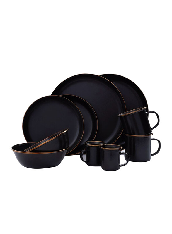 

Barebones 2-Piece Enamel Plate Set, Charcoal Dark Grey