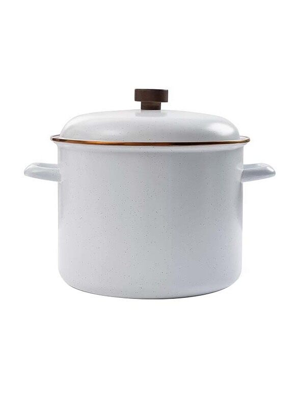 

Barebones Enamel Stock Pot, White