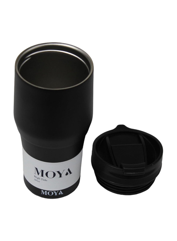 Moya 380ml "High Tide" Travel Coffee Mug, Black/Black