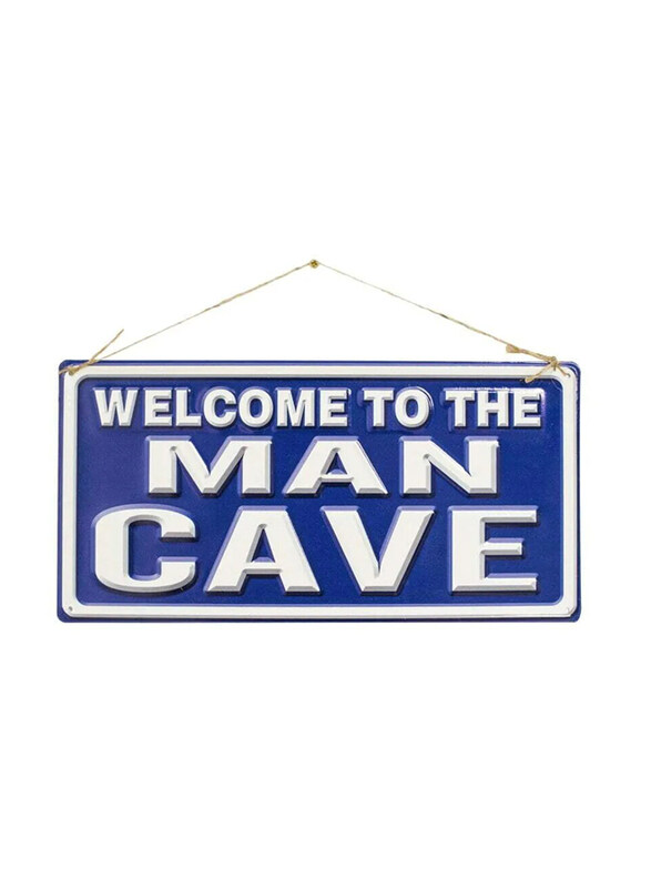 

La Hacienda Welcome to the Man Cave Wall Sign, Blue/White