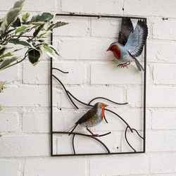 La Hacienda Metal Tree Top Robin, Multicolour