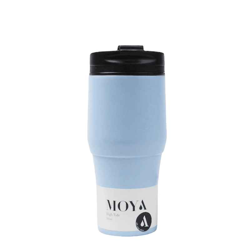 Moya 380ml High Tide Travel Coffee Mug, Black/Powder Blue