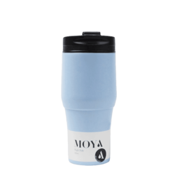 Moya 380ml High Tide Travel Coffee Mug, Black/Powder Blue