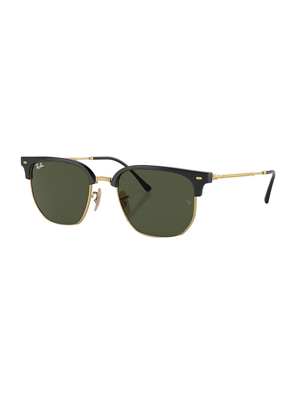 

Ray-Ban Full Rim New Club Master Irregular Black/Gold Unisex Sunglasses, Green Lens, RB4416, 51/20/145