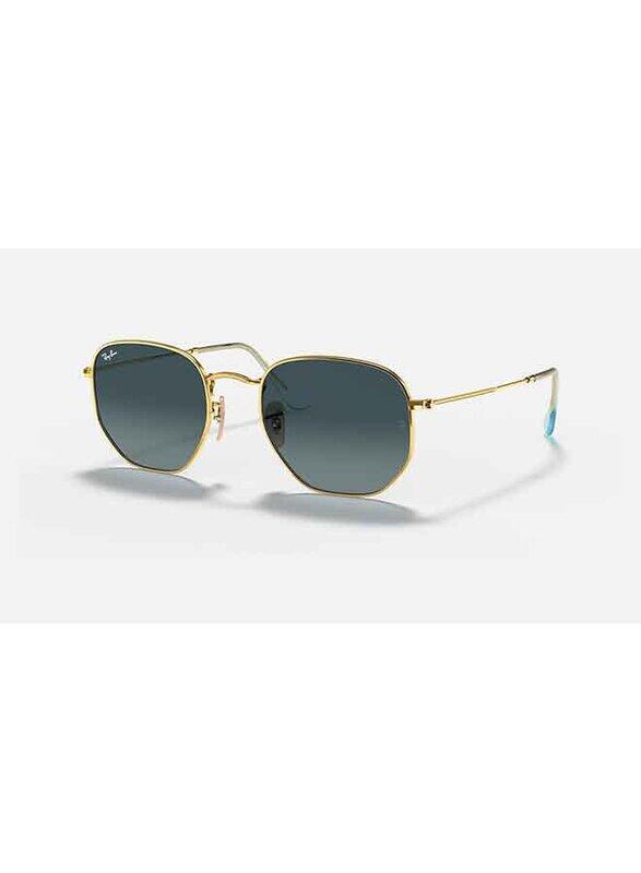 

Ray-Ban Full-Rim Hexagonal Gold Sunglasses Unisex, Blue Lens, RB3548-N 9123/3M, 48/21/140