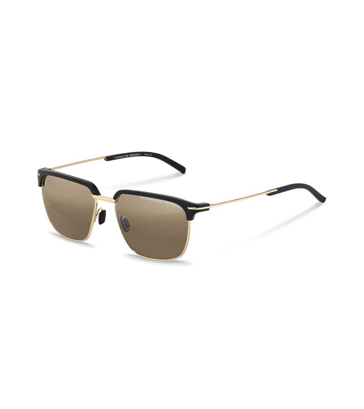 

PORSCHE DESIGN Porcshe design Rectangular Gold/Black Sunglass P8698 A 55