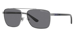 POLO Rectangle Gunmetal Sunglasses-PH3137 900281 59