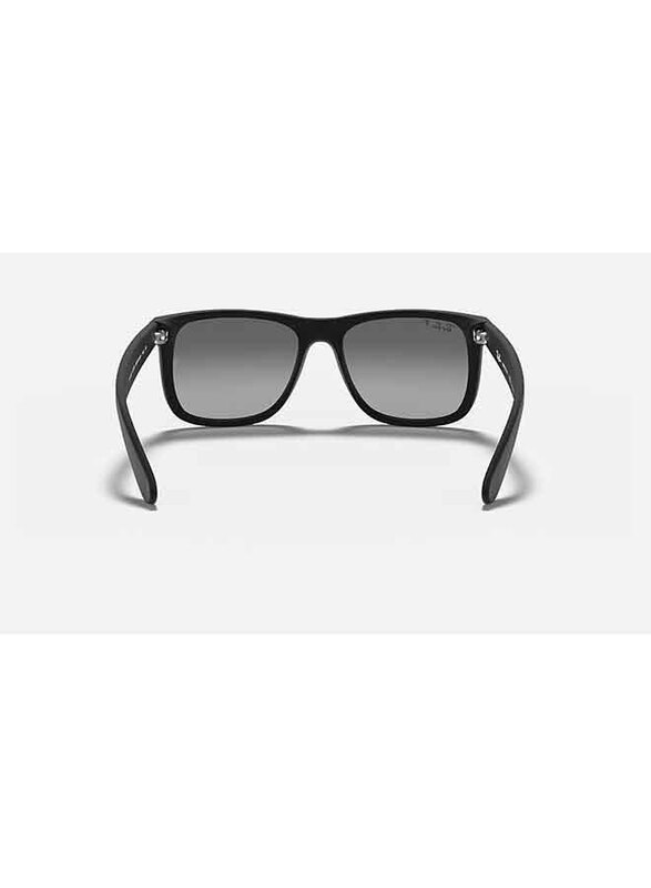 Ray-Ban Justin Polarized Full-Rim Square Black Sunglasses Unisex, Grey Gradient Lens, RB4165 622/T3, 55/17/140