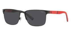 POLO Rectangle Matte Black Sunglasses-PH3143 903887 57