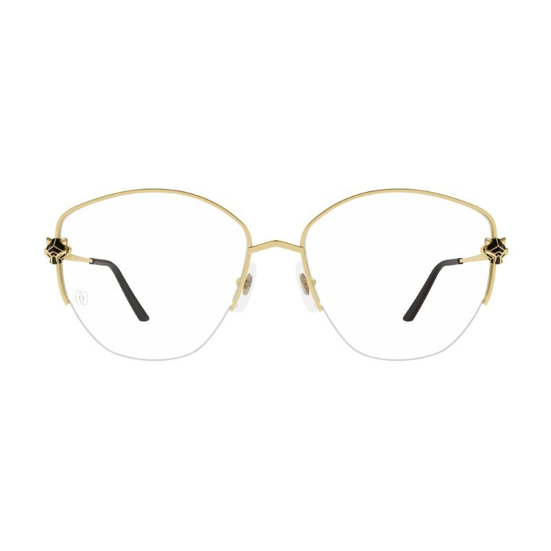 Cartier Gold Semi Rim Eyewear-CT0370O 001 57 Blue Light Filtering Eyeglasses