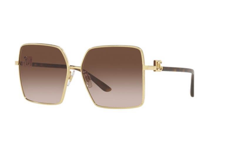 Dolce & Gabbana Gold Square Sunglasses-DG 2279 0213 60