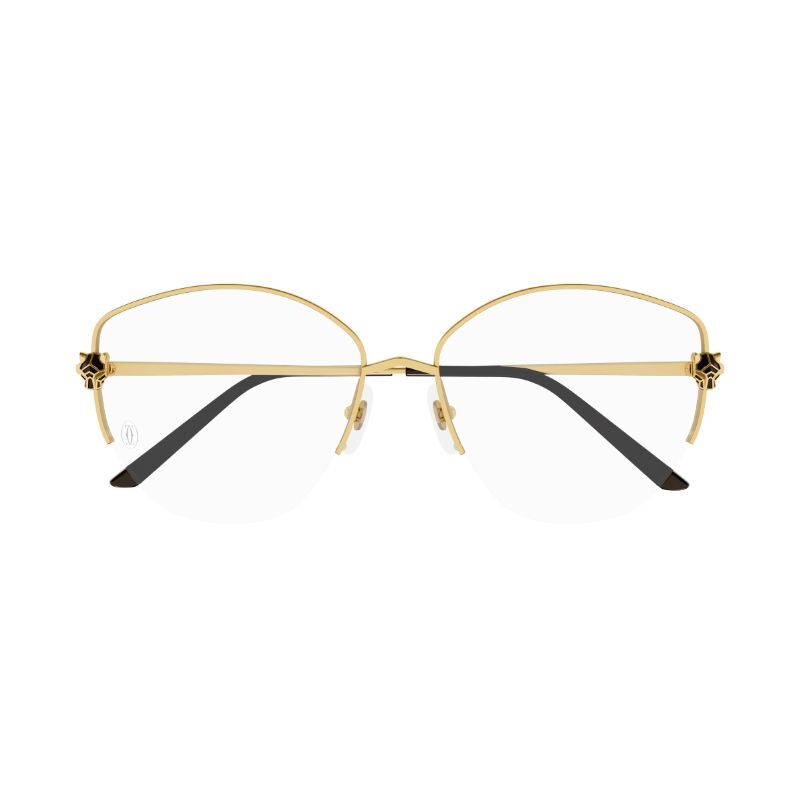 Cartier Gold Semi Rim Eyewear-CT0370O 001 57 Blue Light Filtering Eyeglasses