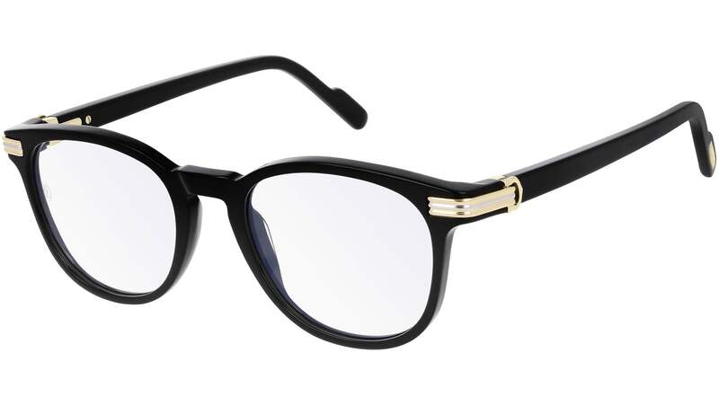 Cartier Black Eyewear-CT0221O 004 50 Blue Light Filtering Eyeglasses