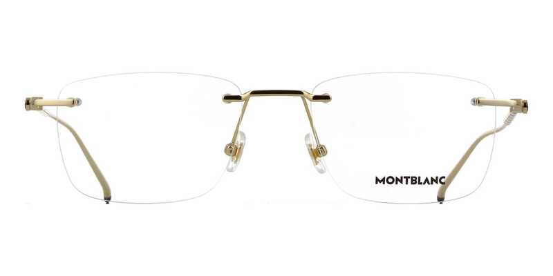 Mont Blanc Square Frame-MB0215O 001 55 Blue Light Filtering Eyeglasses
