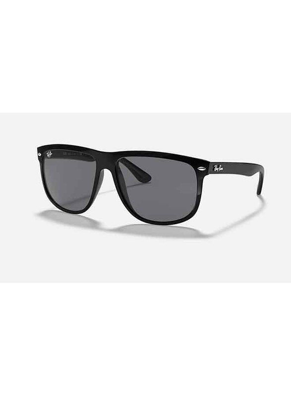 

Ray-Ban Boyfriend Full-Rim Square Polished Black Sunglasses Unisex, Grey Lens, RB4147 601/87, 60/15/145