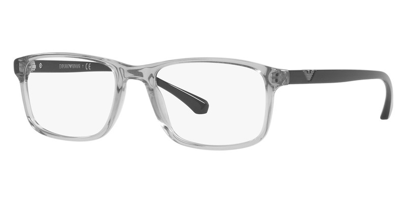 Emporio Armani Transparent Gray Men's EA3098 5029 Blue Light Filtering Eyeglasses