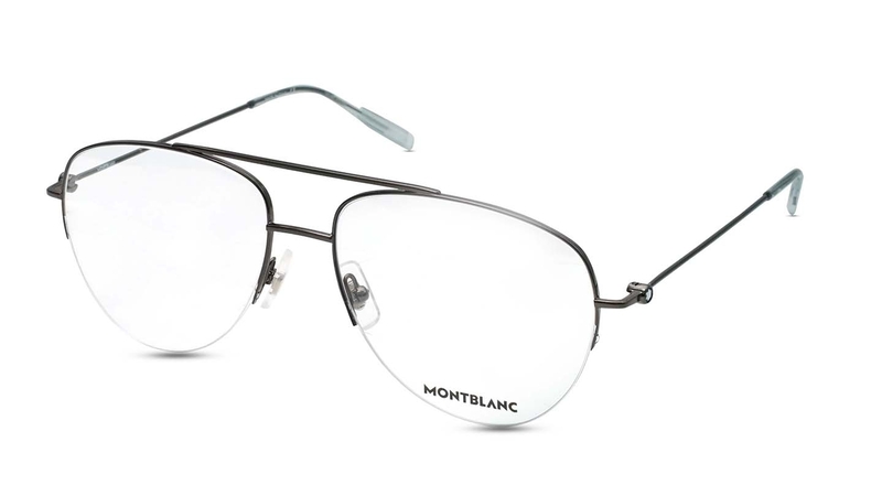Mont Blanc Square Frame-MB0077O 001 57 Blue Light Filtering Eyeglasses