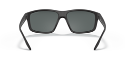 PRADA Rectangle Black Rubber Sunglasses-SPS02X DG002G 60