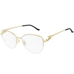 Cartier Gold Semi Rim Eyewear-CT0280O 001 55 Blue Light Filtering Eyeglasses