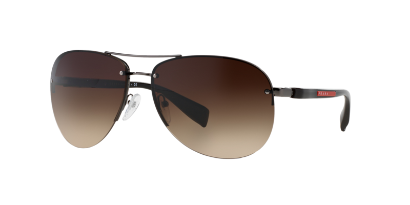 

PRADA LINEA ROSSA PRADA Pilot Gunmetal Sunglasses-SPS56MS 5AV6S1 62