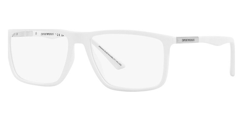 

Emporio Armani White Men's EA3221 5344 54 Blue Light Filtering Eyeglasses