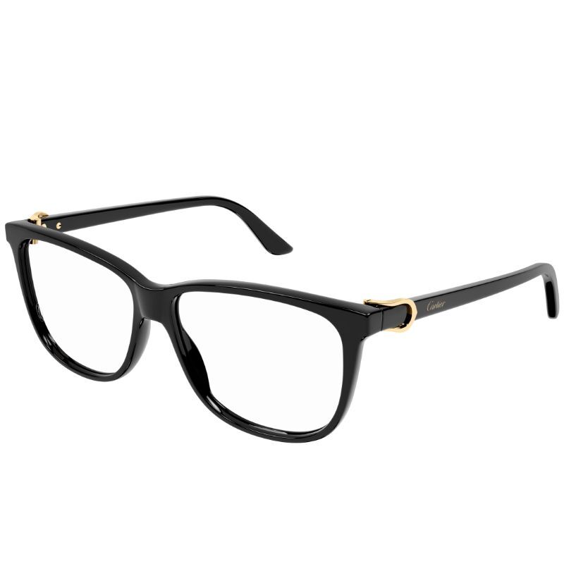 Cartier Black Full Rim Eyewear-CT0351O 001 56 Blue Light Filtering Eyeglasses